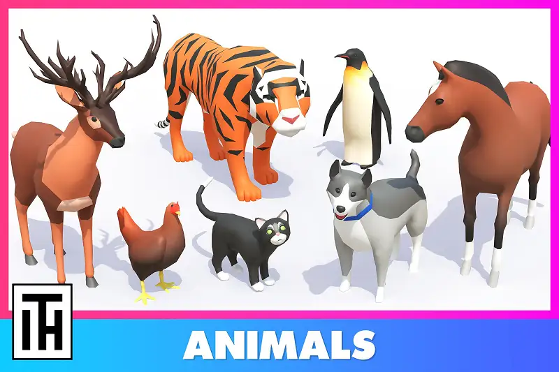 Animals FREE - Animated Low Poly 3D Models Asset Thumbnail