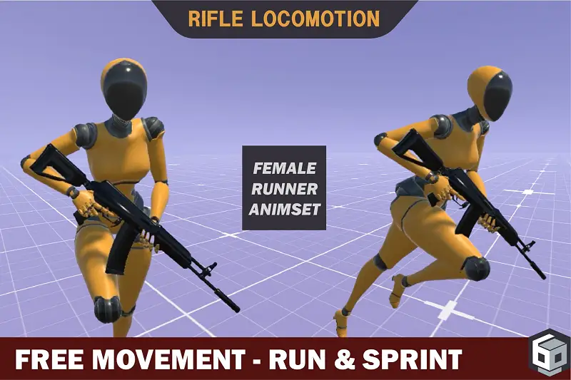 Female Rifle Animset - Free Run&Sprint Asset Image