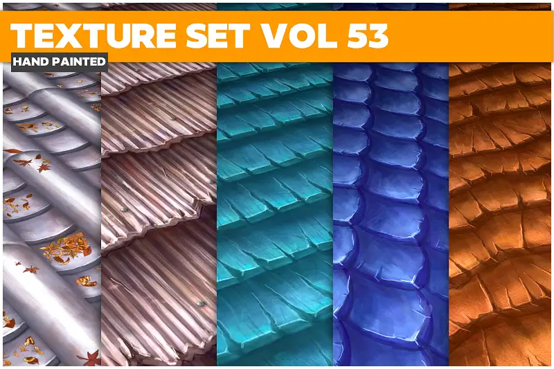 Texture Set Vol.53 Hand Painted Roofs Asset Thumbnail