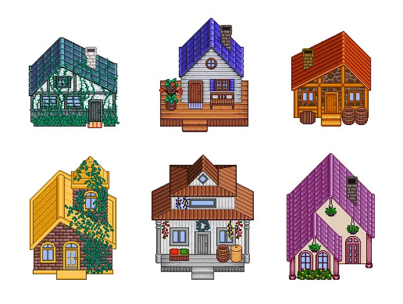 Pixel Art Village Buildings Asset Thumbnail