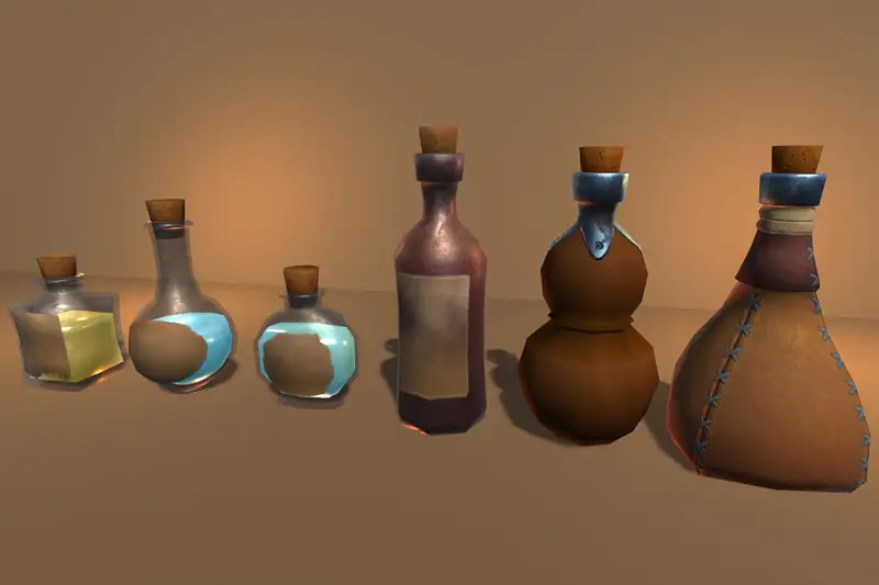 3D Bottle Collection Asset Image