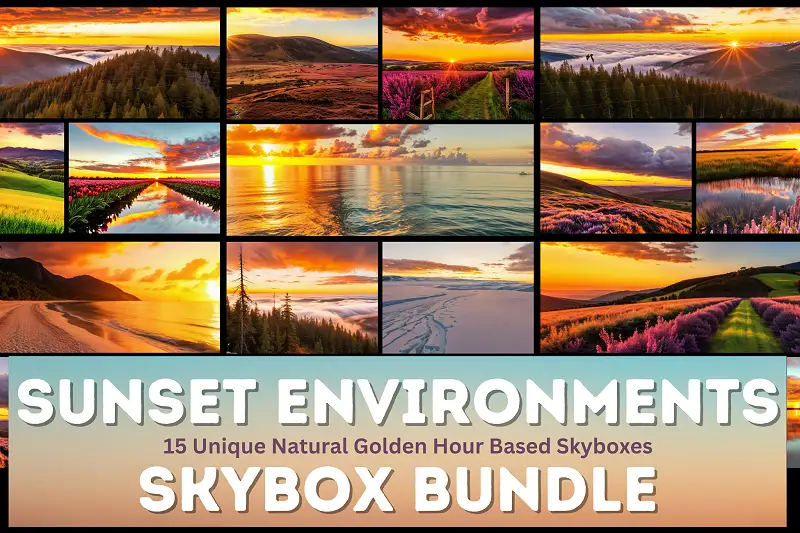 Various Sunset Environments Bundle - 15 Different Natural Golden Hour Settings Asset Thumbnail