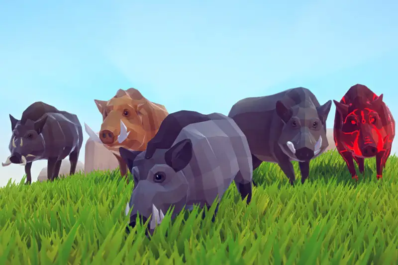 Poly Art: Boars Asset Thumbnail