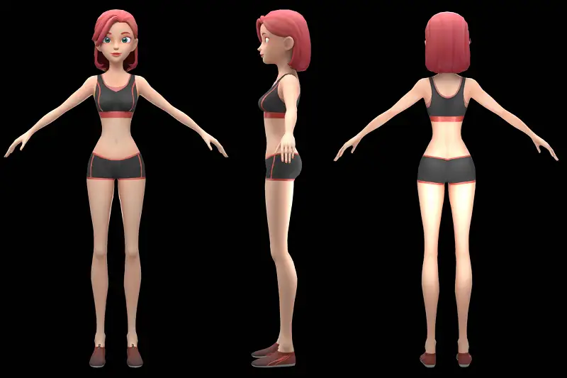 A sporty girl (tall and slender figure) Asset Image