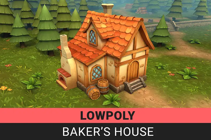 Lowpoly Baker's House Asset Thumbnail