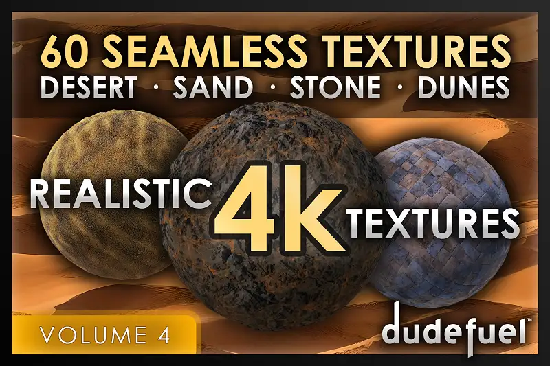 60 Desert Sand Stone Textures (4k) HDRP Dry Wasteland Seamless Material - Vol. 4 Asset Image