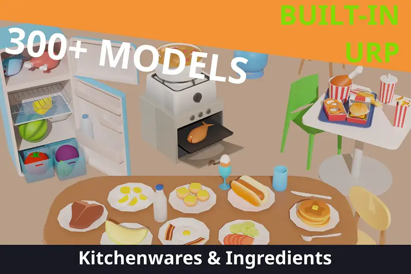 Toony Kitchen & Ingredients Model Asset Image