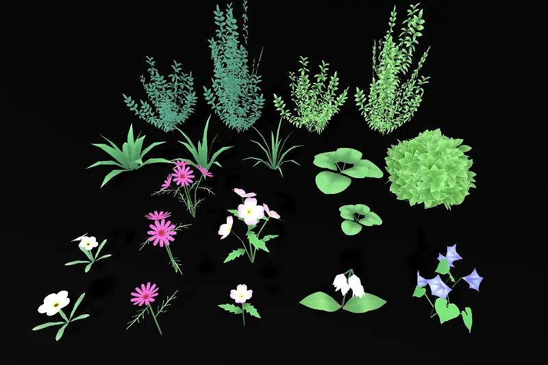 Stylized Flower, Bush And Grass Pack Asset Thumbnail