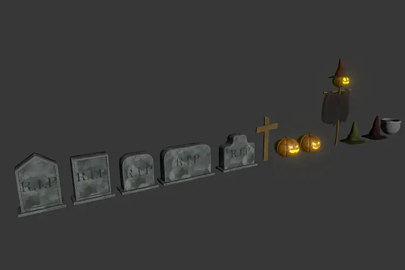 3D Model Halloween Pack Asset Image