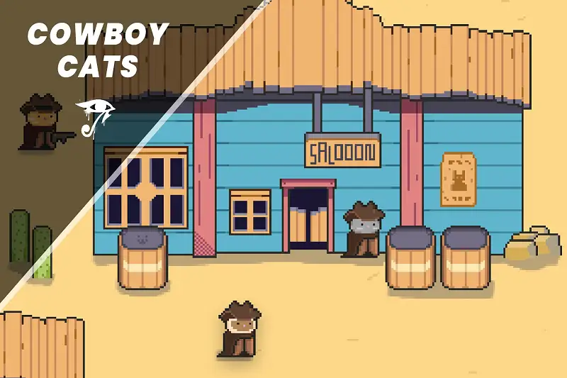 Cowboys Cats 2D Asset Thumbnail