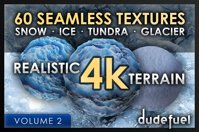 60 Snow & Ice Terrain (4k) Seamless Textures Materials - Vol. 2 Asset Image