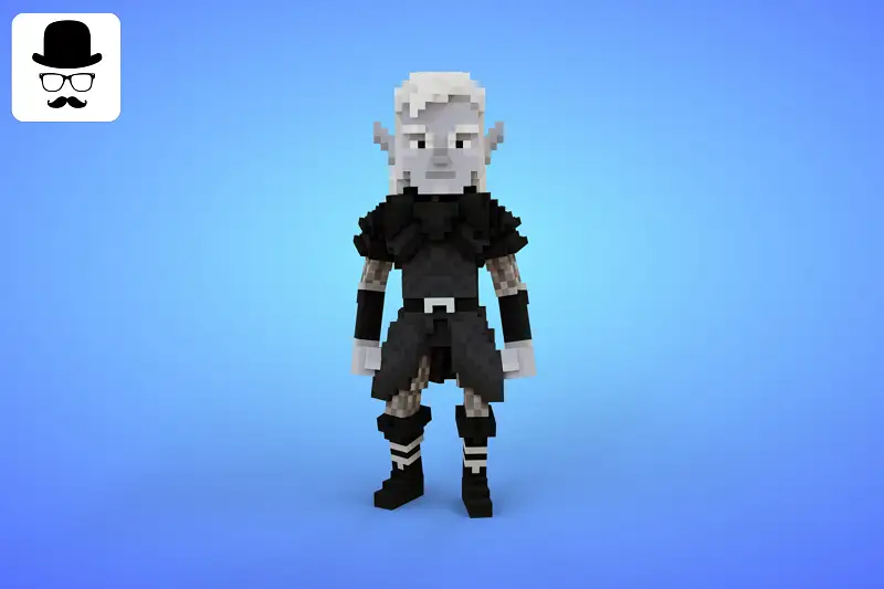 Elf 5 Voxel Character - 3D Lowpoly Fantasy Creature Asset Image