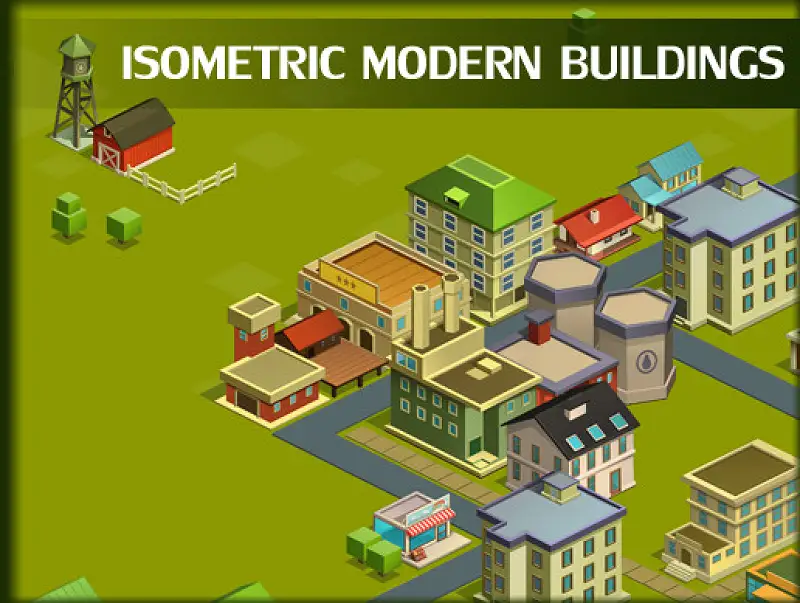 Isometric Modern Buildings Asset Thumbnail