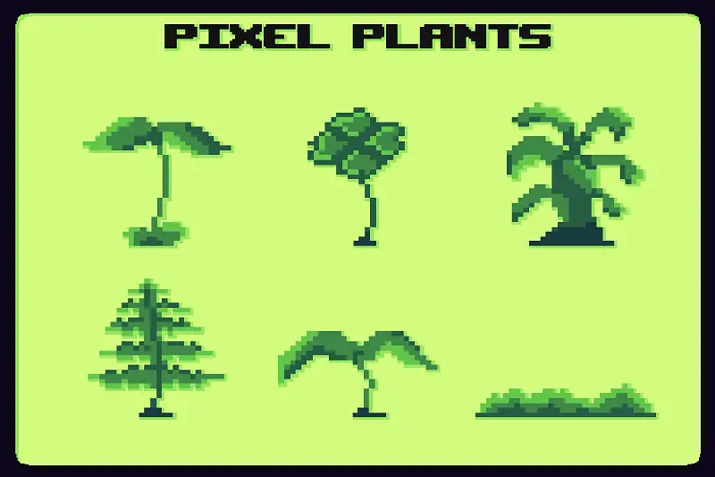 2D Pixel Plants Asset Image